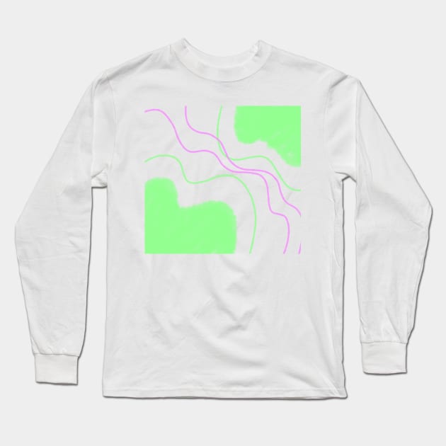 Green pink watercolor abstract art design Long Sleeve T-Shirt by Artistic_st